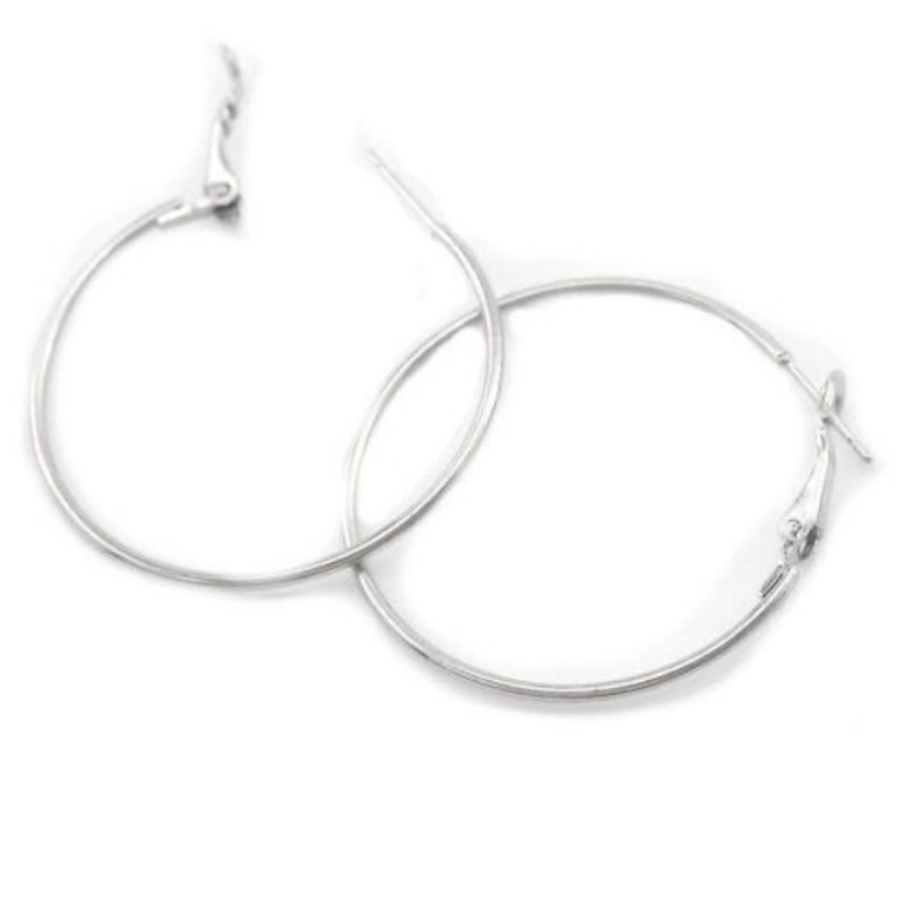 Ellie Vail Laurette Medium Hoop Earrings – Silver